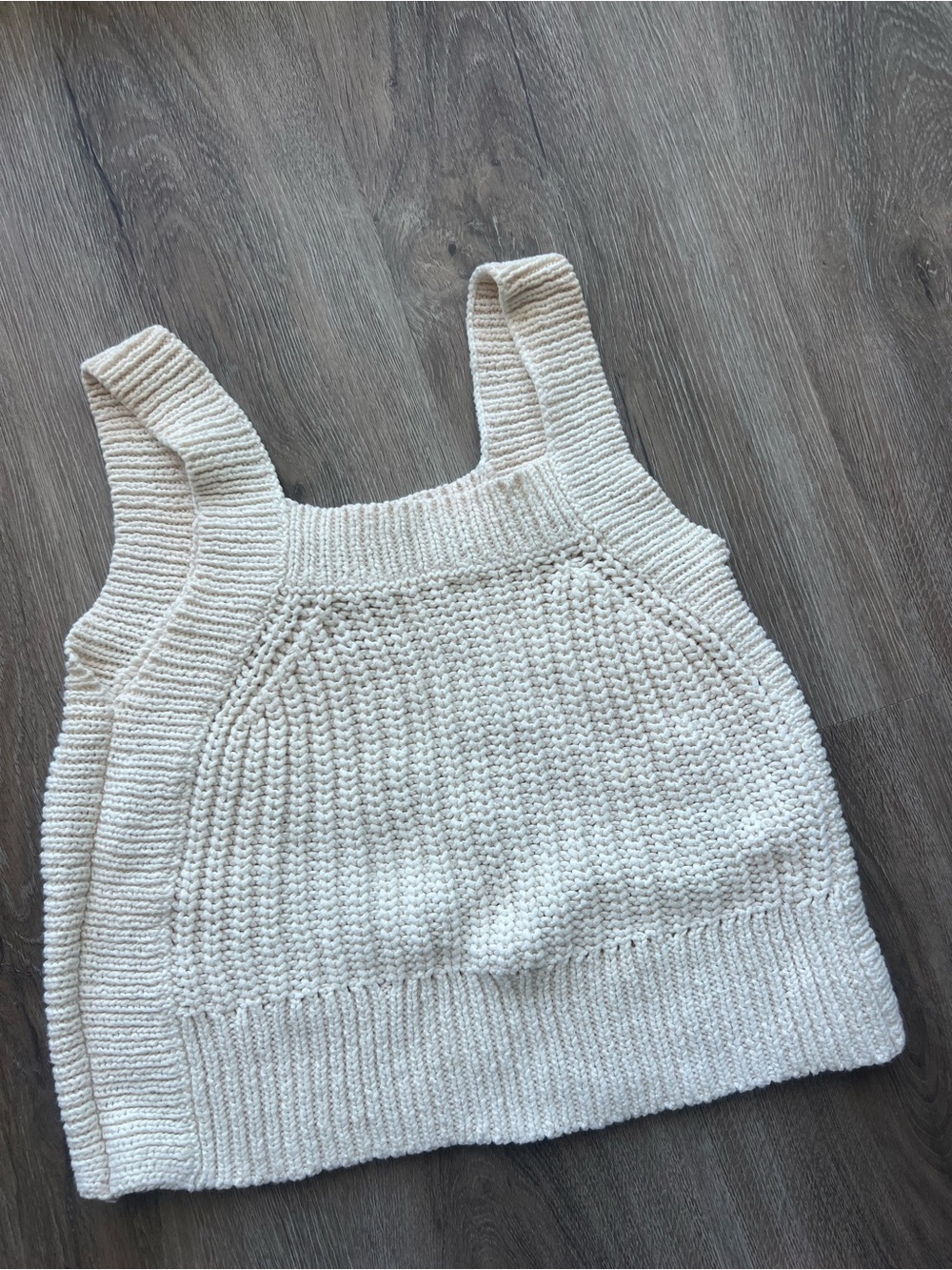 Aritzia Wilfred Cream Knit Crop Tank